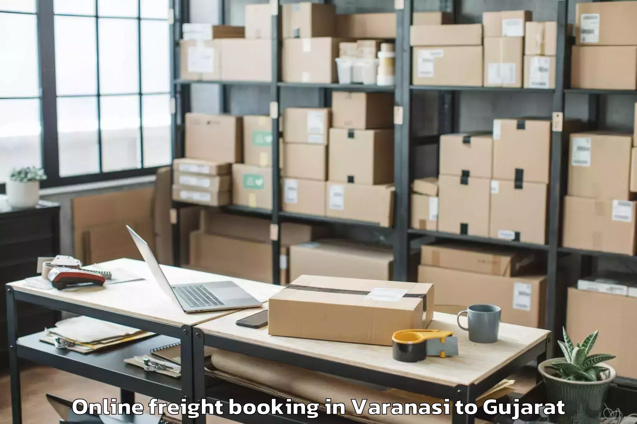 Affordable Varanasi to Malpur Online Freight Booking